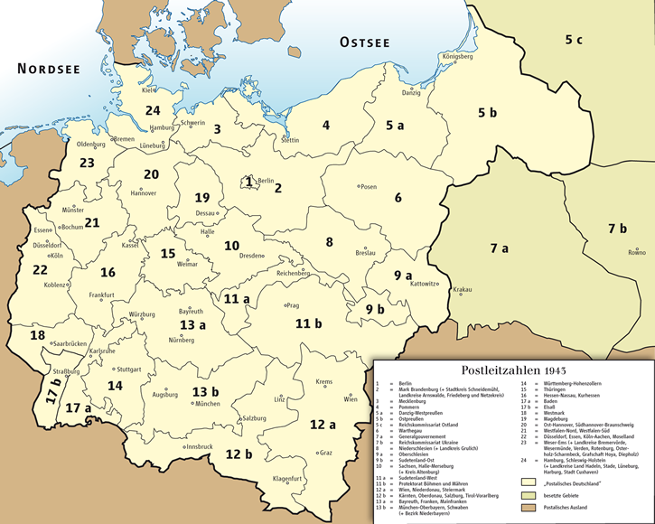Rétablissement du Service postal en Allemagne en 1945